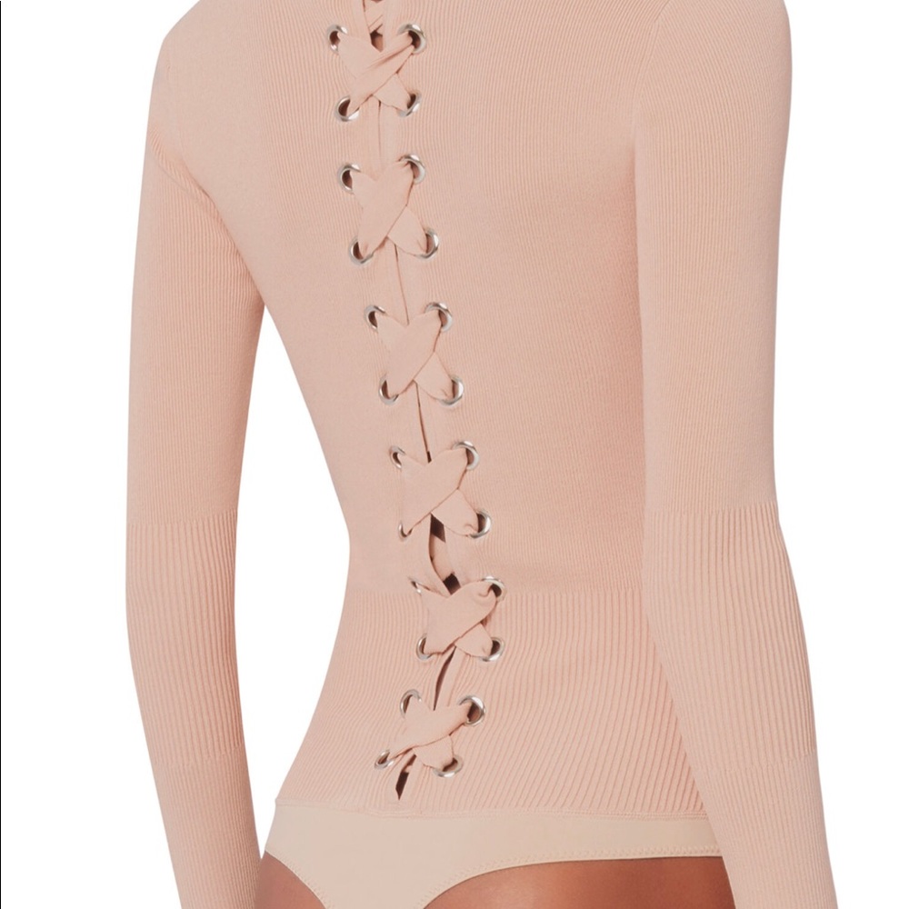 NWT Intermix L Caterina Blush Pink Bodysuit